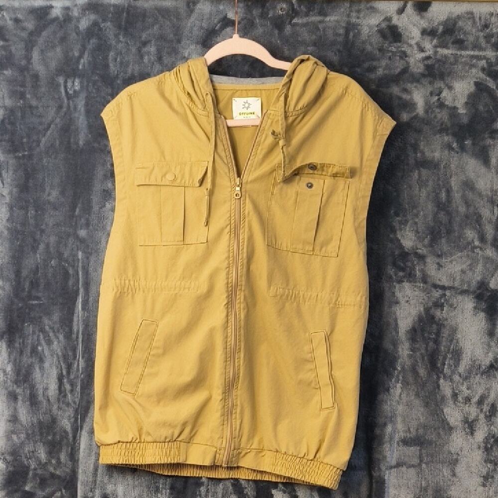 OffLine by Aerie Tan Hooded Vest XS